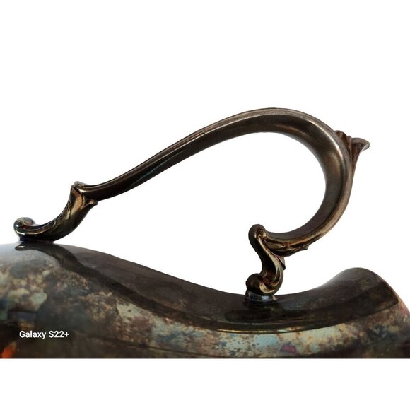 VINTAGE INTERNATIONAL SILVER  Co. water pitcher with ice lip 9" tall x 5 " openi - Picture 11 of 12